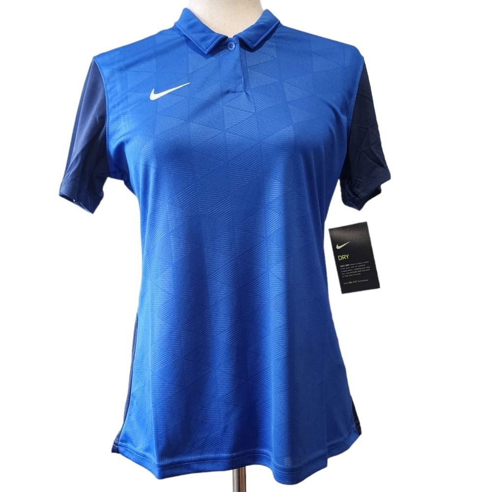 Nike DRI-FIT Polo Shirt Women's Soccer Jersey Top Blue Collared Size M CJ5727-48 - Picture 2 of 7